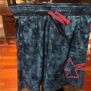 Under Armour boys’ Navy and Red Athletic Shorts